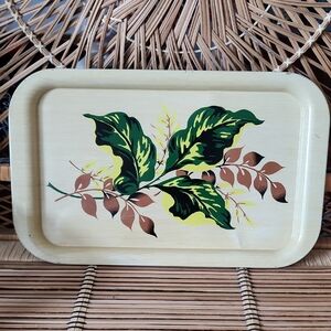 Set of 2 vintage metal serving trays